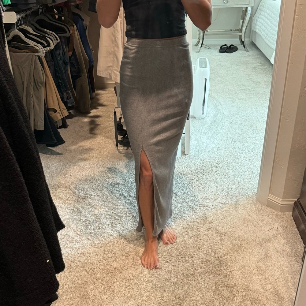 NWT Grey Slit Skirt